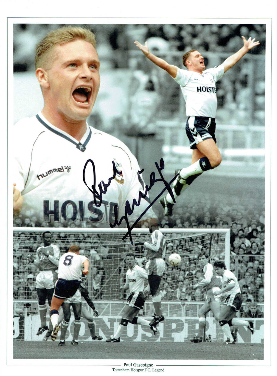 Paul GAZZA Gascoigne Signed Autograph 16x12 SPURS Montage Photo Poster painting AFTAL COA