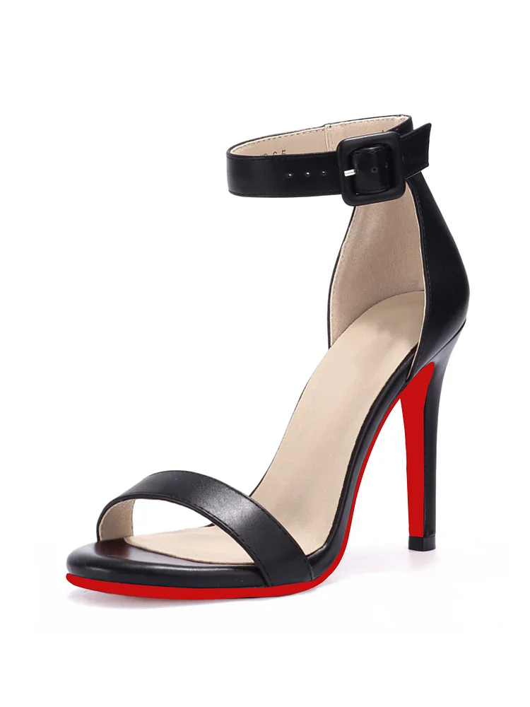 100mm Women's  High Heels Dressy Stiletto Heels Open Toe Heels Ankle Strap Heeled Sandals  Wedding Party Red Bottom Pumps