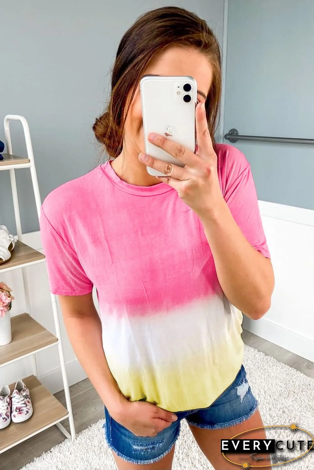 Pink Accent Colorblock T-shirt