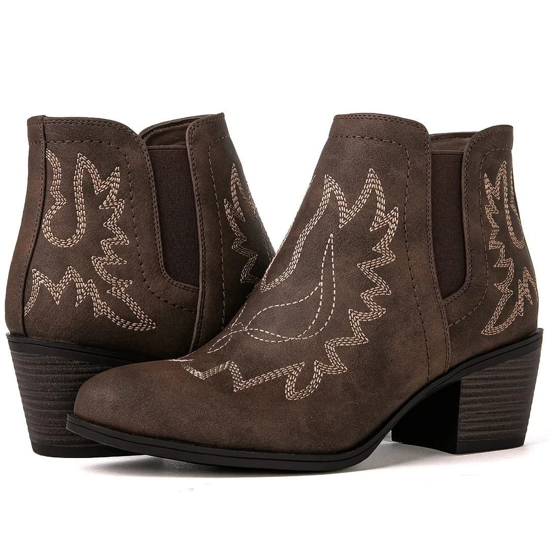 Women's Pull On Ankle Boots The Western Cowboy Cowgirl Boots