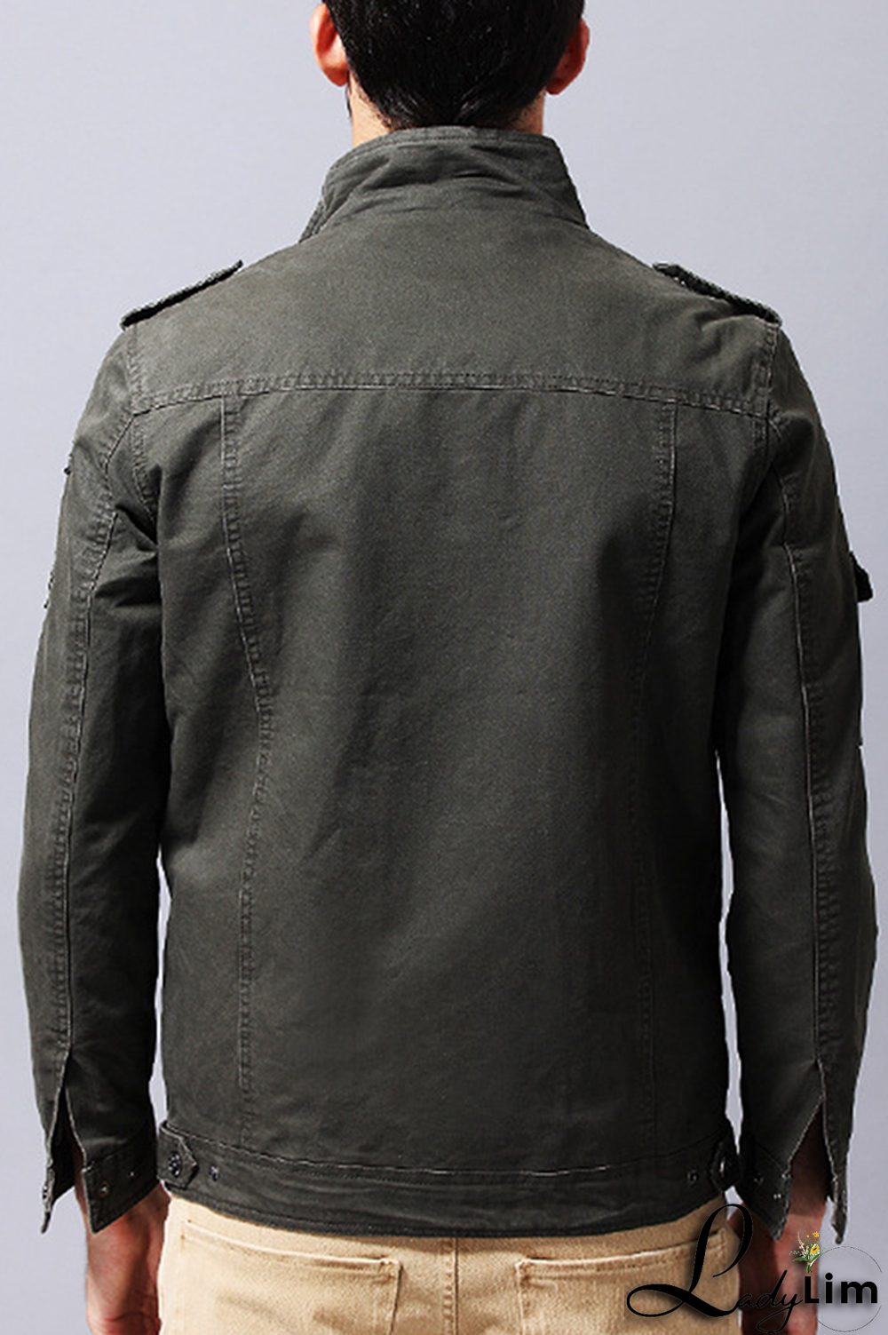 Black Fashion Casual Solid Pocket Zipper Mandarin Collar Outerwear