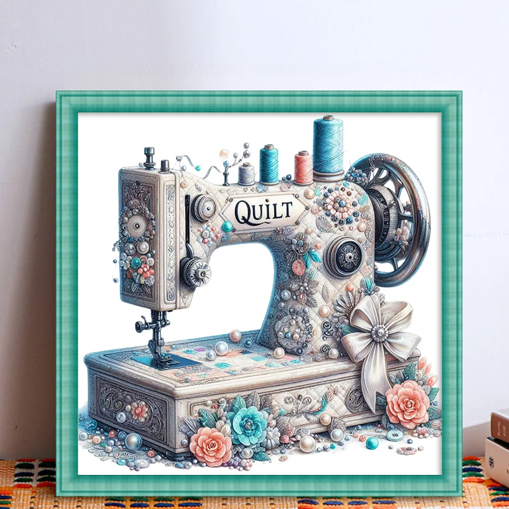 14CT Full Stamped Cross Stitch - Sewing Machine(Canvas|40*40CM)