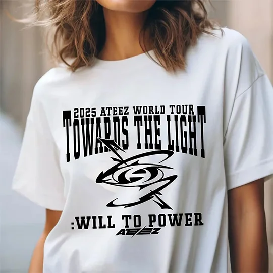 2025 ATEEZ World Tour Towards the Light: Will to Power Logo Design T-Shirt officialateezshop