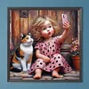 Jolie fille - perceuse ronde peinture diamant - 40*40cm