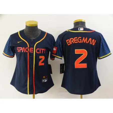Women's Houston Astros #2 Alex Bregman 2022 Navy City Connect Stitched Jersey(Run Small) XBBZ