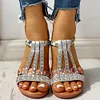 Gioiacombo™ sandali cunei di strass moda T-strap stile Boho