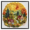 Paper Quilling Wooden House-14CT Stamped Cross Stitch 40*40cm/15.75*15.75in tapestrymarket