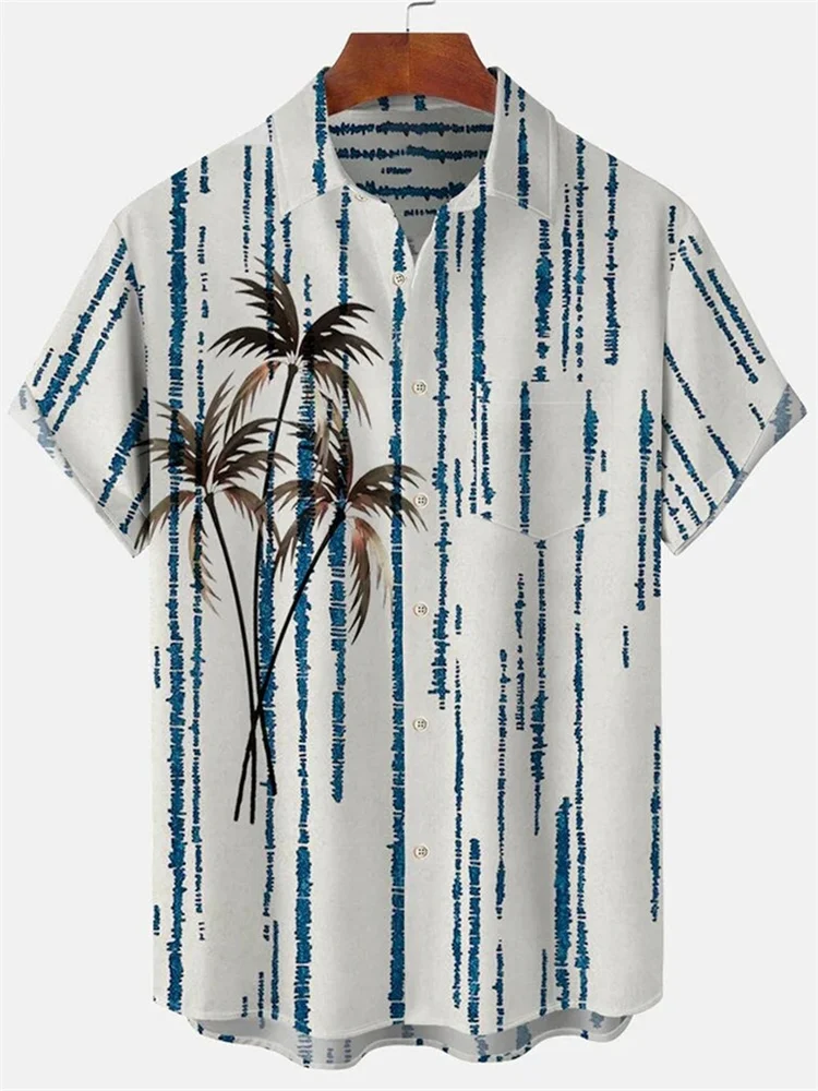 Summer Coconut Tree Print Hawaiian Shirt