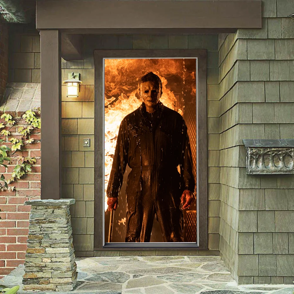 Michael Myers at Burning Entrance front door cover banner
