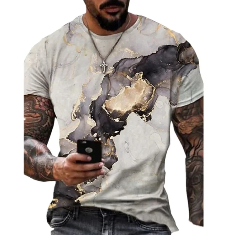 Ethnic Style Tie-dye Casual Summer Short Sleeve Men's T-Shirts at Hiphopee