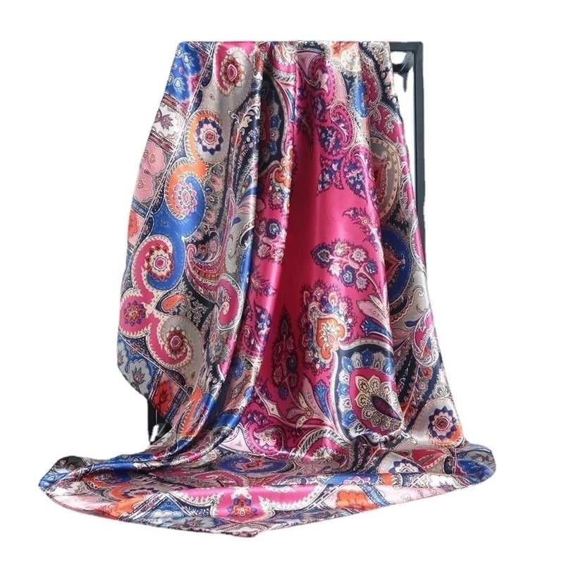Women’s Minimalist Flower Satin Printing Scarves & Gloves