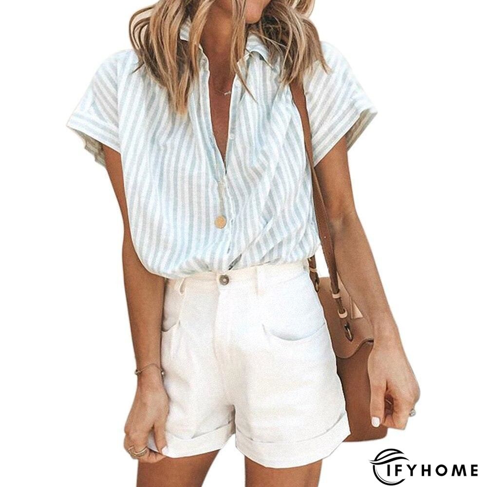 Elastic Knit Soft Summer Loose Women Shirt Casual Office Short Sleeve | IFYHOME