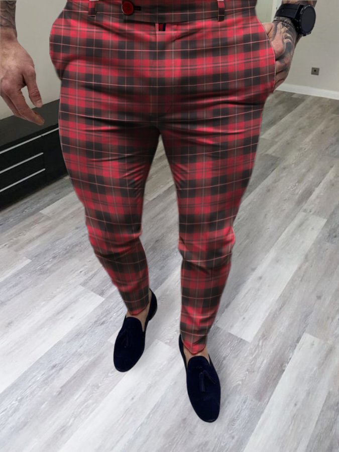 Men's Casual Check Pants