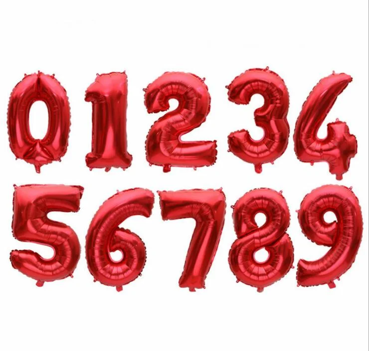 16 Inch Figure Digit Number Balloons Number Foil Balloon For Wedding Decoration Happy Birthday Balloon Baby Shower
