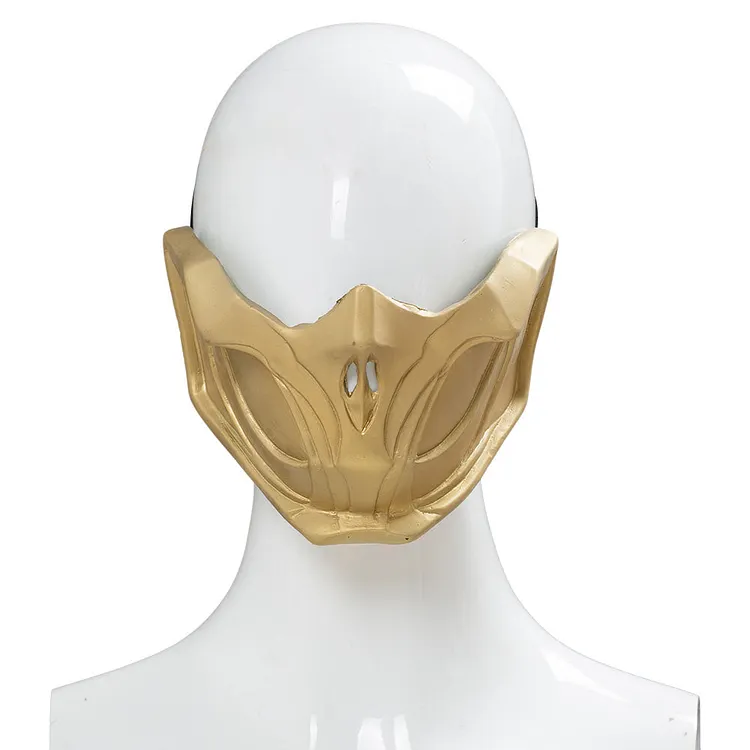 Mortal Kombat Scorpion Golden Latex Masks Cosplay Accessories Halloween Carnival Props