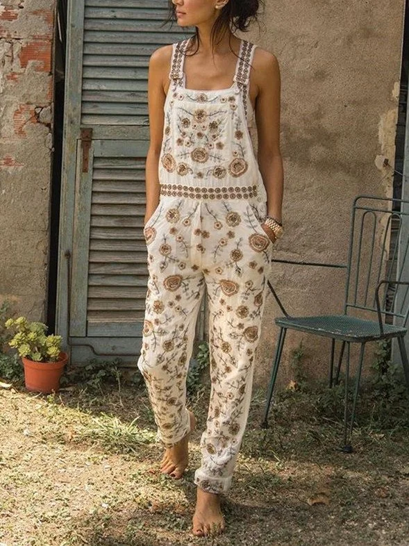 Casual Sleeveless Floral Pants | EGEMISS