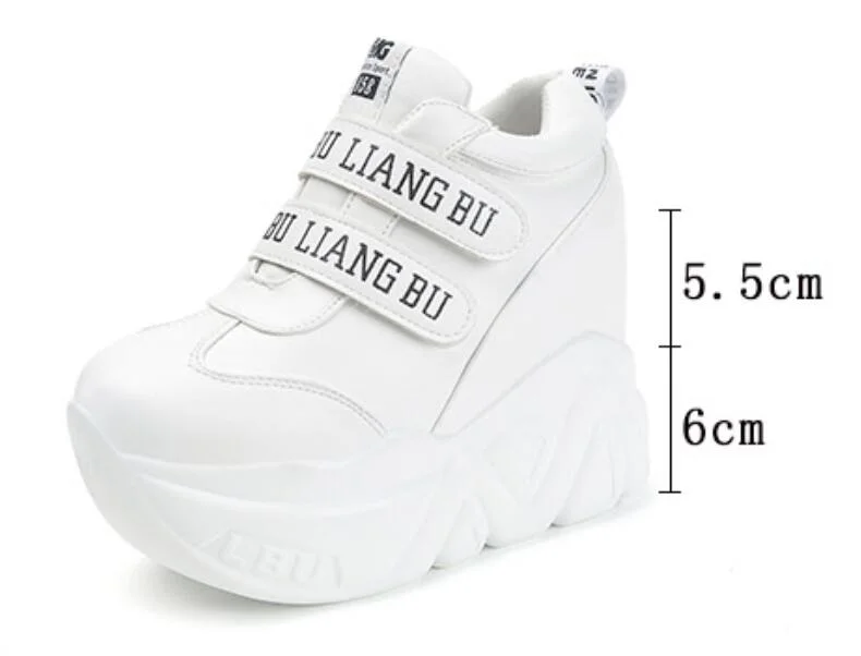 WGZNYN 2022 NEW Woman Casual Shoes 12 Cm Super Hihg Wedge Outdoor Female Hook Loop Comfortable Platform Sneakers W005
