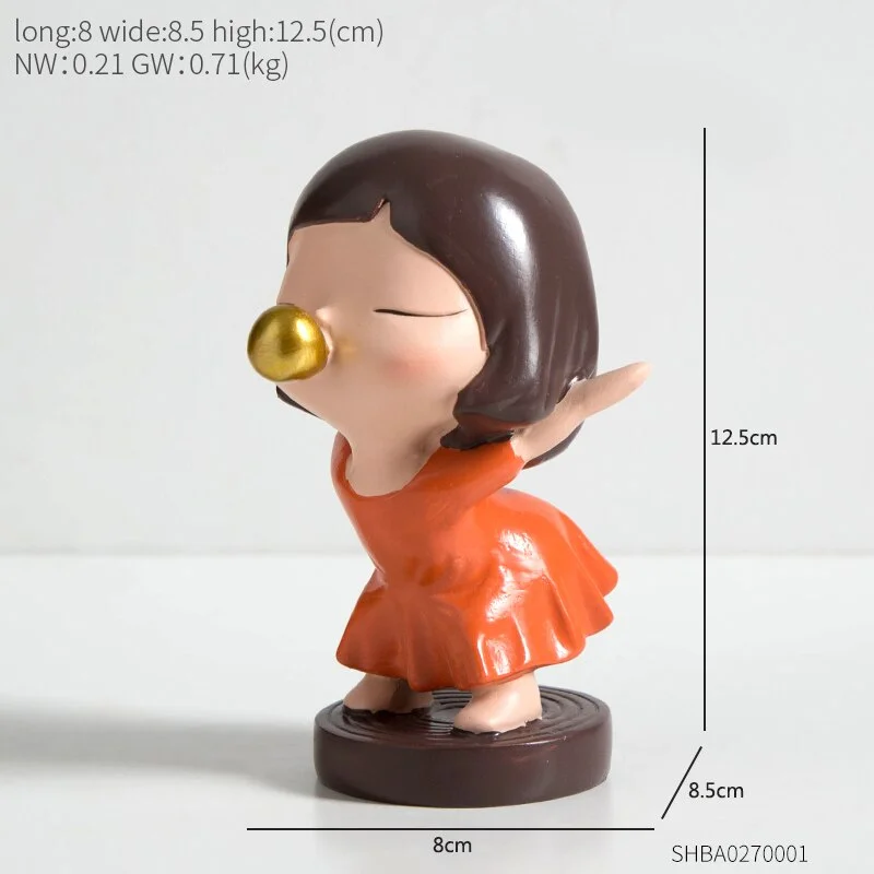 Resin Little Girl Ornaments Home Decoration Accessories Home Decoration Accessories for Living Room Christmas Decorations