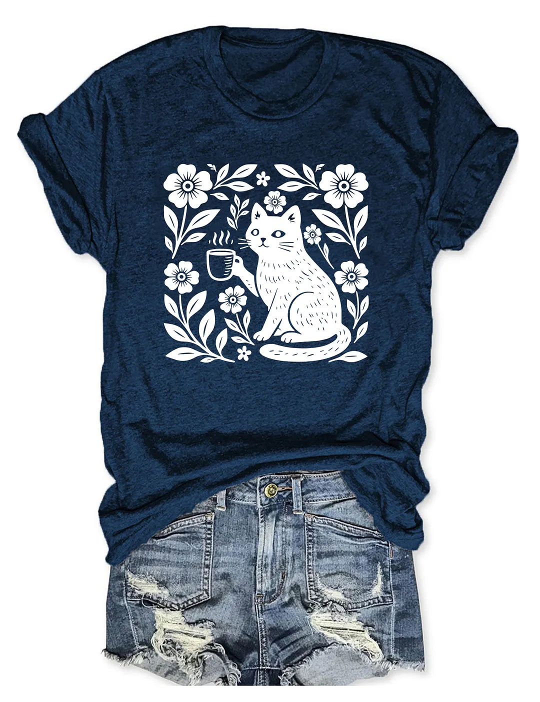 Boho Cat Coffee Lover T-shirt