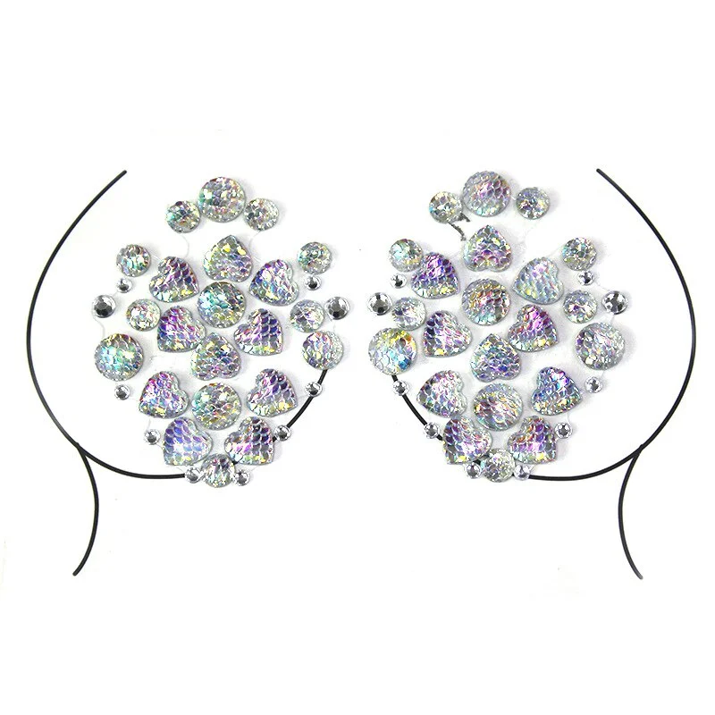 Billionm 2pcs/Pair Self Adhesive Nipple Cover Rhinestone Invisible Bra Pasties Diamond Sexy Women Paste Chest Stickers