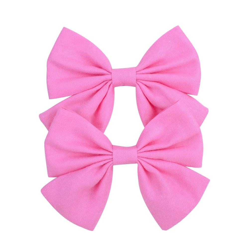2022 Lovely Baby Girls Print Flower Bohemian Style Bow BB Hair Clips Headwear Children Cute Cotton Hairpins Hair Accessories