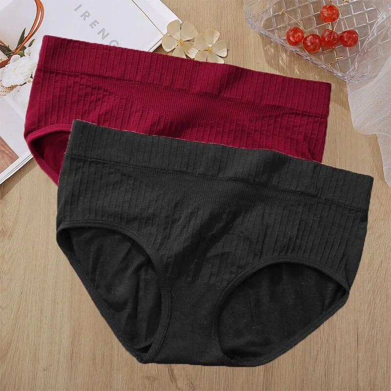 2PCS/Set Middle-Waist Body Shaper Panties Women's Underwear Butt Lift Up Briefs Female Sexy Underpants Seamless Pantys Lingerie