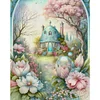 >SALE<Full Embroidery Eco-cotton Thread 16CT Print Flower Castle Cross Stitch 50x60cm