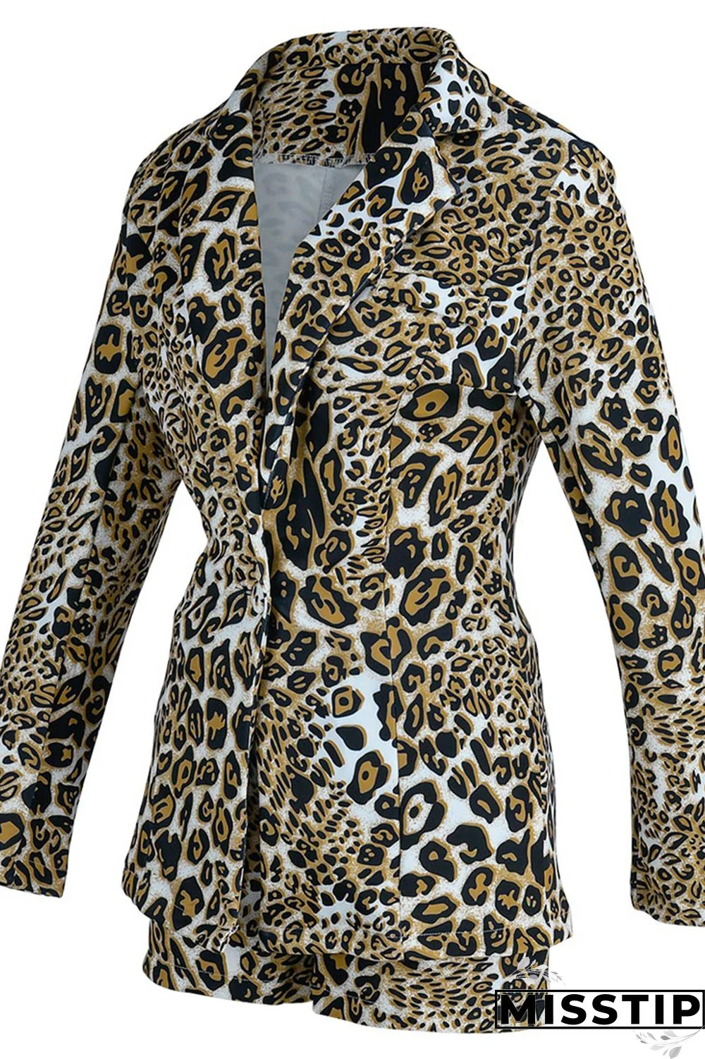 Black Fashion Casual Print Patchwork Turndown Collar Long Sleeve Two Pieces