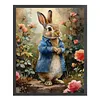 Rose Shirt Rabbit Full 18CT DIY Stamped Cross Stitch Kits for Adults Home Decor 40x50cm