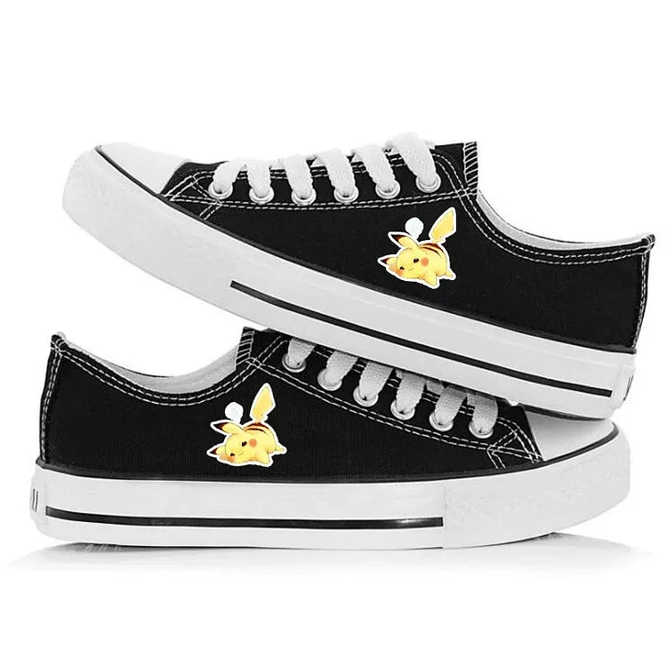 Mayoulove Pokemon Pikachu #1 Casual Canvas Shoes Unisex Sneakers For Kids Adults-Mayoulove