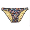 Mens Colorful Milk Silk Ginkgo Leaf Print Bikini Brief