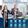 Digital Voice Recorder Type-C Rechargeable Small Tape Recorder Device with 7-Level Adjustable Voices Control for Lectures Meetings Interviews