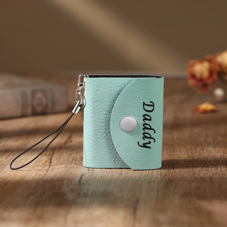 5 Photos - Personalized Mini Album Keychain Customized Photo & Name Leather Keychain Romantic Gift for Her