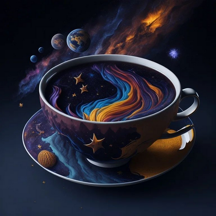 Fantasy Coffee Cup Scenery 40*40CM Diamond Painting gbfke