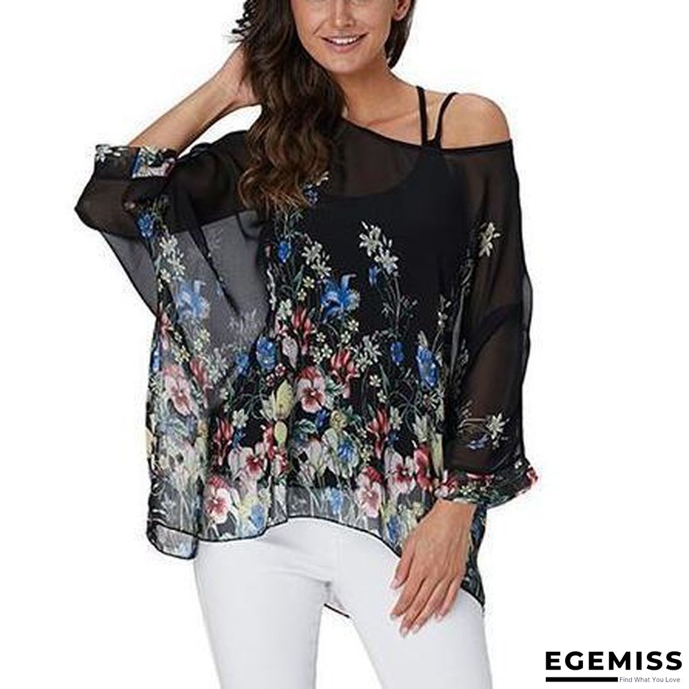6XL Plus Size Women Batwing Sleeve Casual Chiffon Tops Blouses | EGEMISS