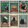 (Multi-Style) Black Cat-11CT Stamped Cross Stitch 40*60cm/15.75*23.62in (Big Size)