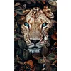 >SALE<Full Embroidery Eco-cotton Thread 11CT Printed Leopard Cross Stitch Kit 40x65cm