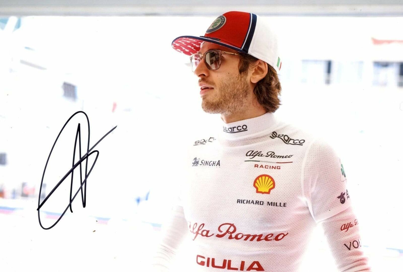 ALFA ROMEO RACING Antonio Giovinazzi MONACO 2019 autograph, IP signed Photo Poster painting