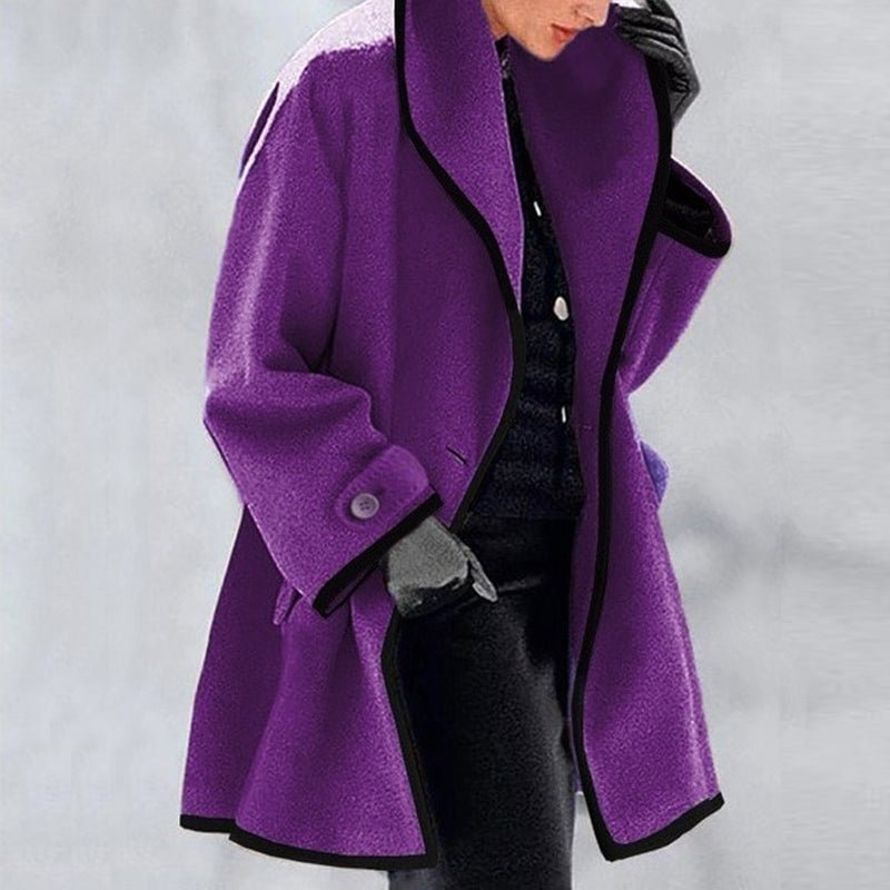 🔥Autumn/Winter Hot Sale 48% OFF🔥Hooded Color Block Woolen Coat