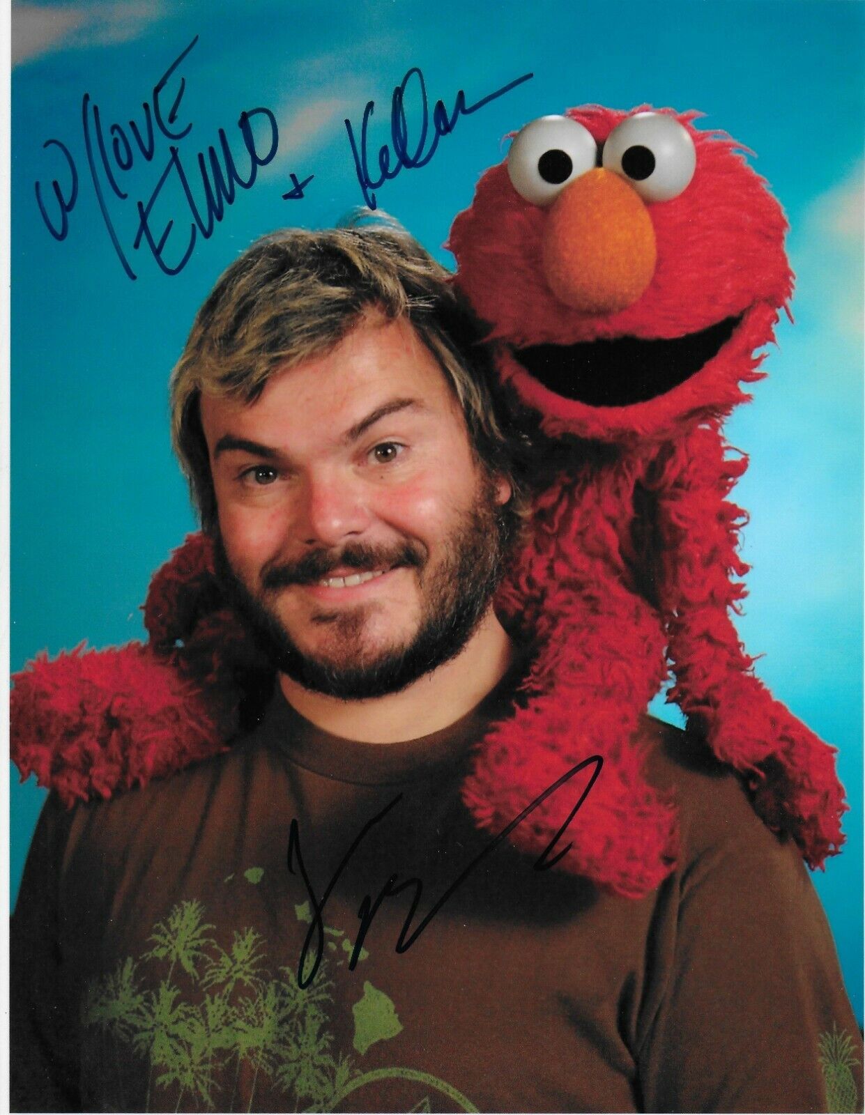 Jack Black Kevin Clash Elmo Original Autographed 8X10 Photo Poster painting LAST ONE