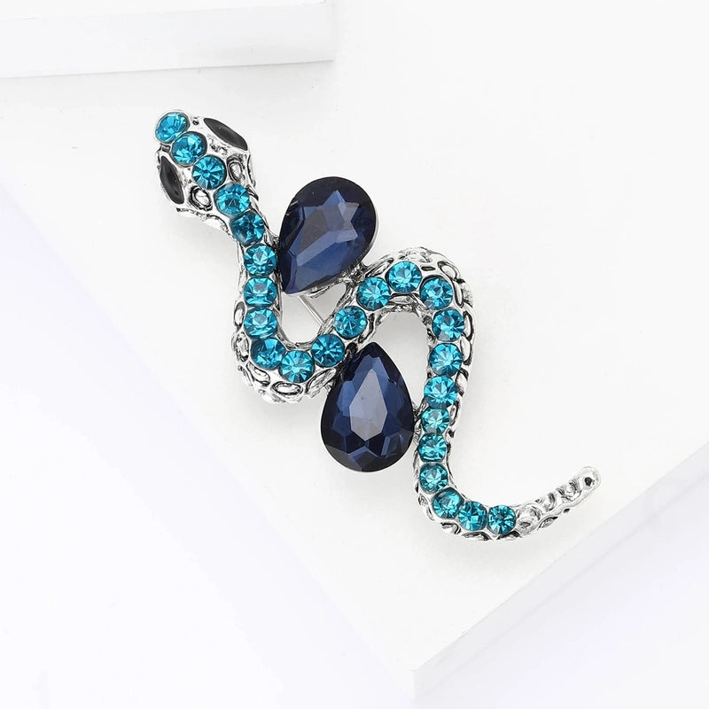 Retro Pin Snake Alloy Inlay Rhinestones Unisex Brooches
