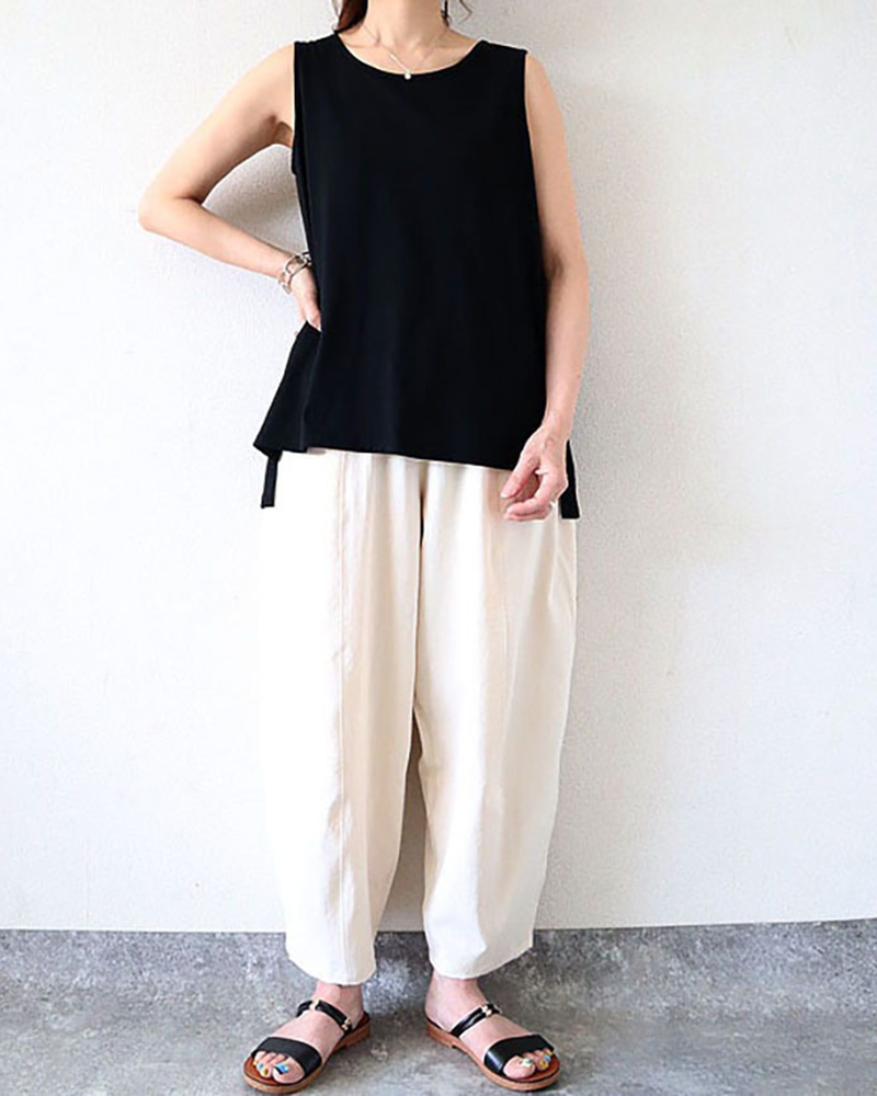 Solid Color Wide Leg Simple Loose Pants