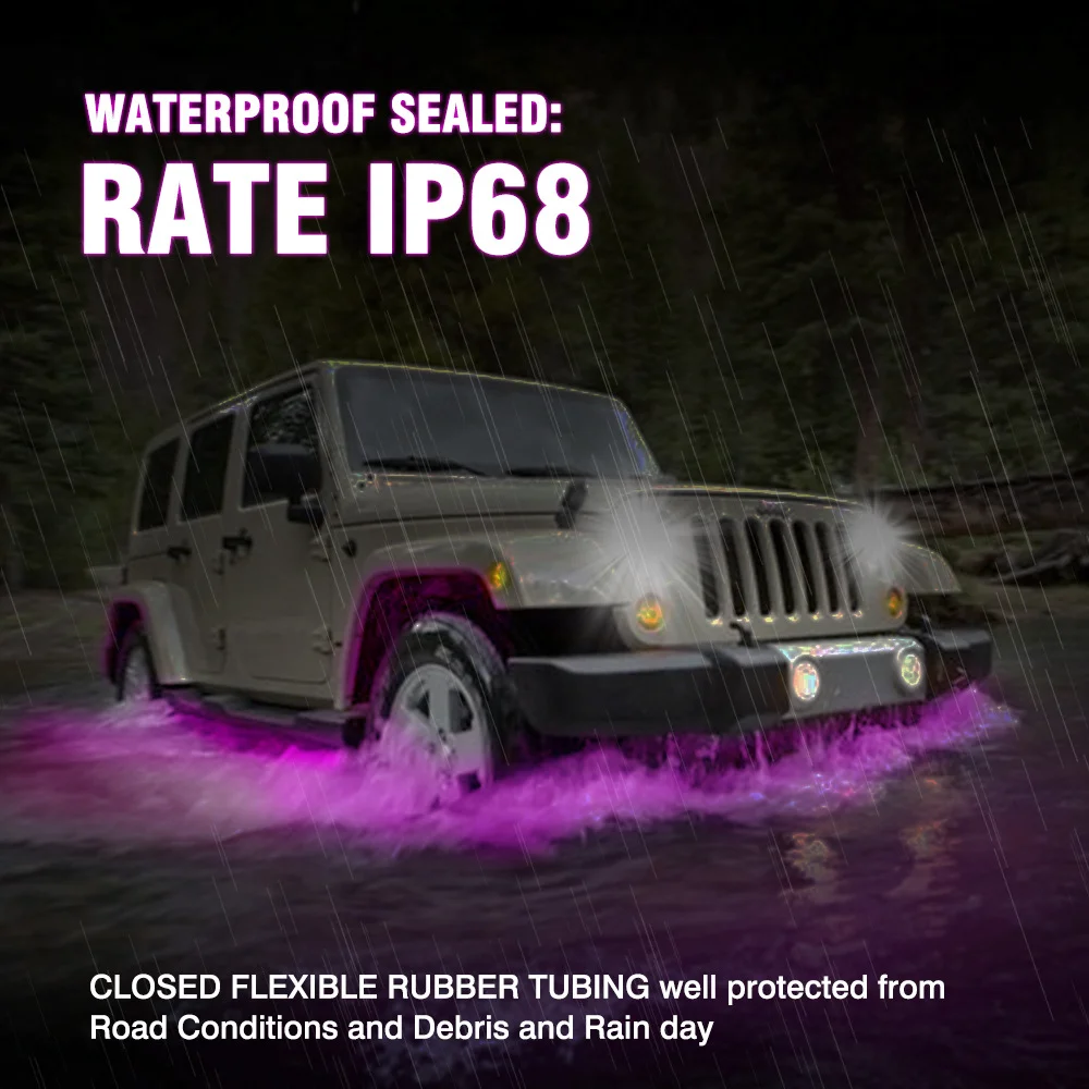 Car modification colorful voice-activated chassis lights