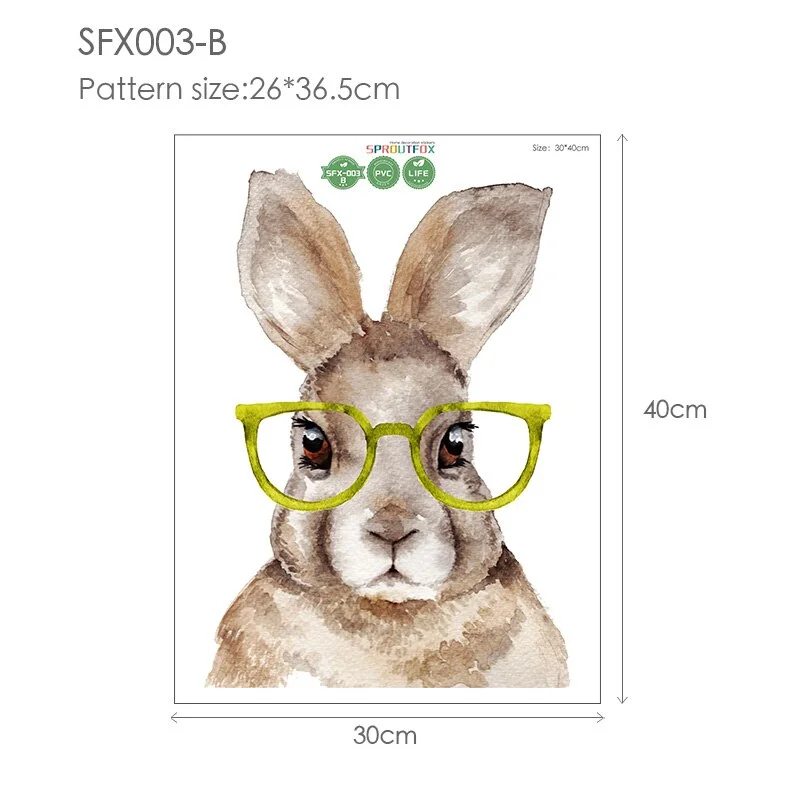 30*40cm Wall Stickers Home Decor Living Room Two Cute Rabbits Removable Home Living Room Decoration Mural Bunny Stickers