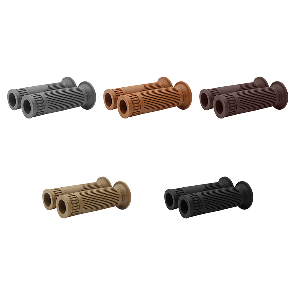 

1Pair Universal Motorcycle Handlebar Grips Retro Rubber 7/8 Handle Bar Grip, Bean red, 501 Original