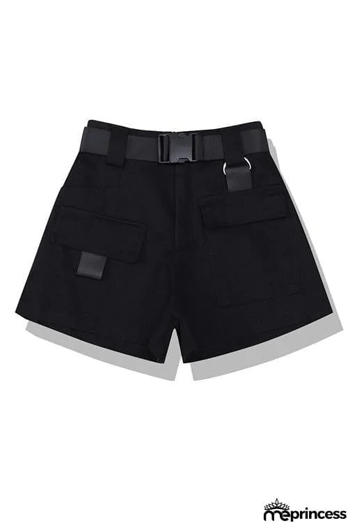 Pockets Cargo Shorts With Belt