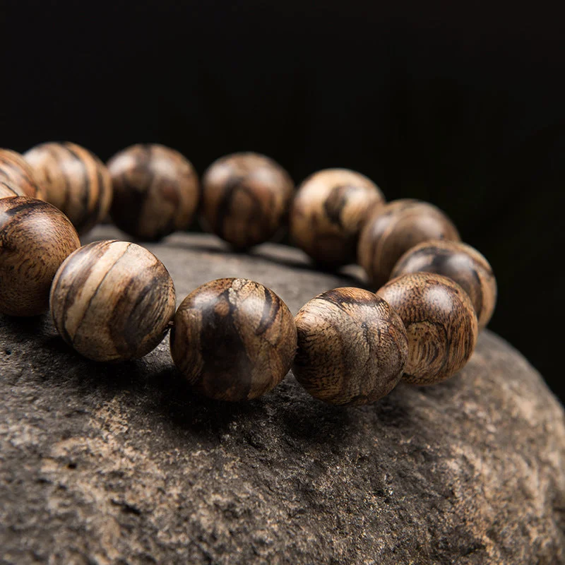 Agarwood Buddha 18mm Beads Bracelet