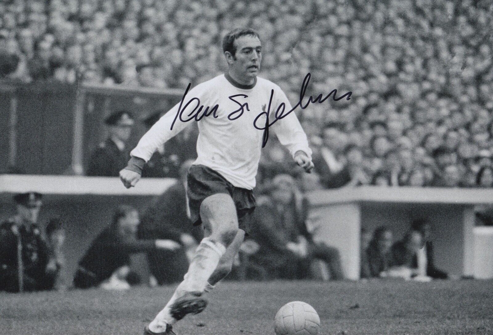 IAN ST JOHN HAND SIGNED 12X8 Photo Poster painting LIVERPOOL FOOTBALL AUTOGRAPH 7