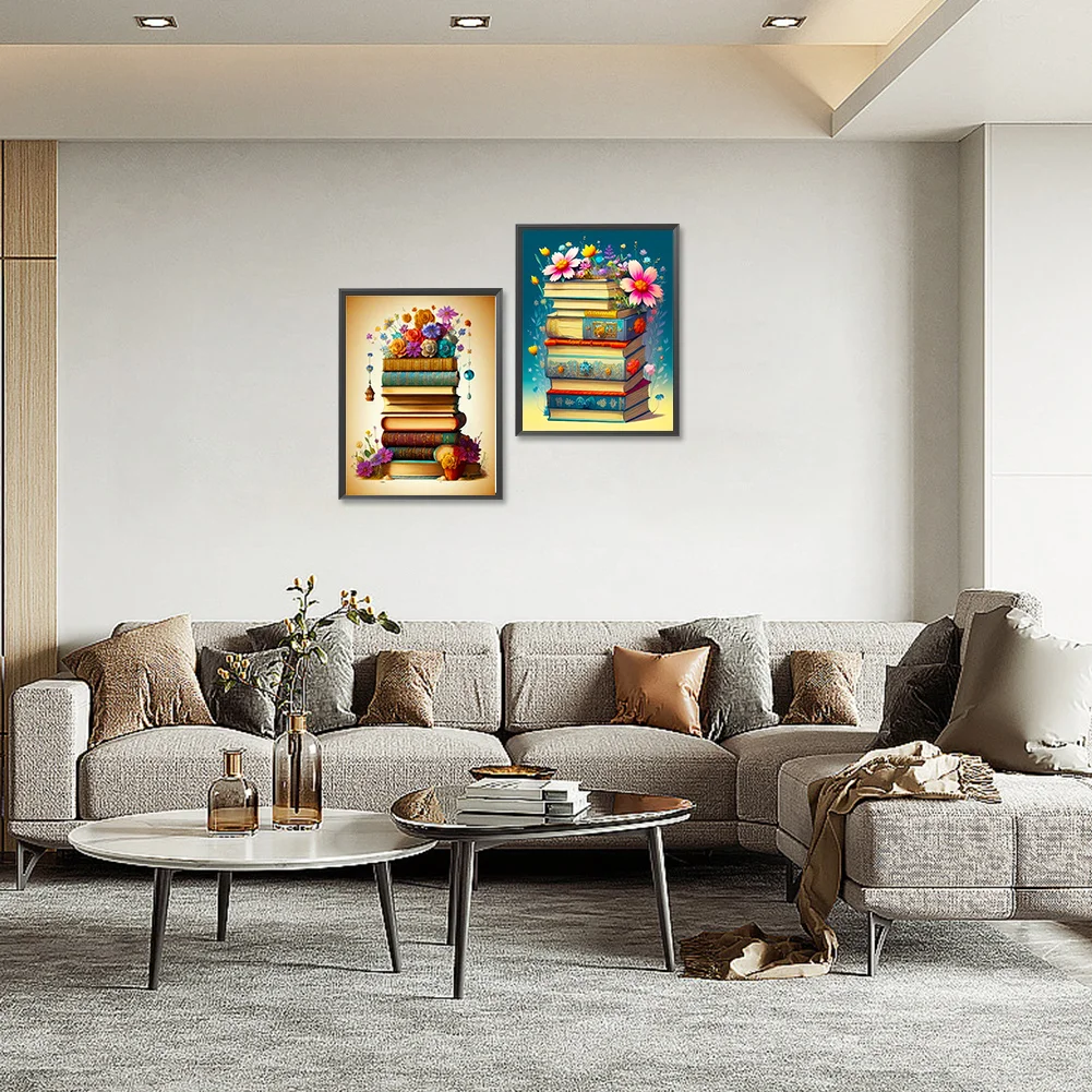 2pcs/Set Diamond Painting - Full Round Drill - Flower Book(Canvas|30*40cm)