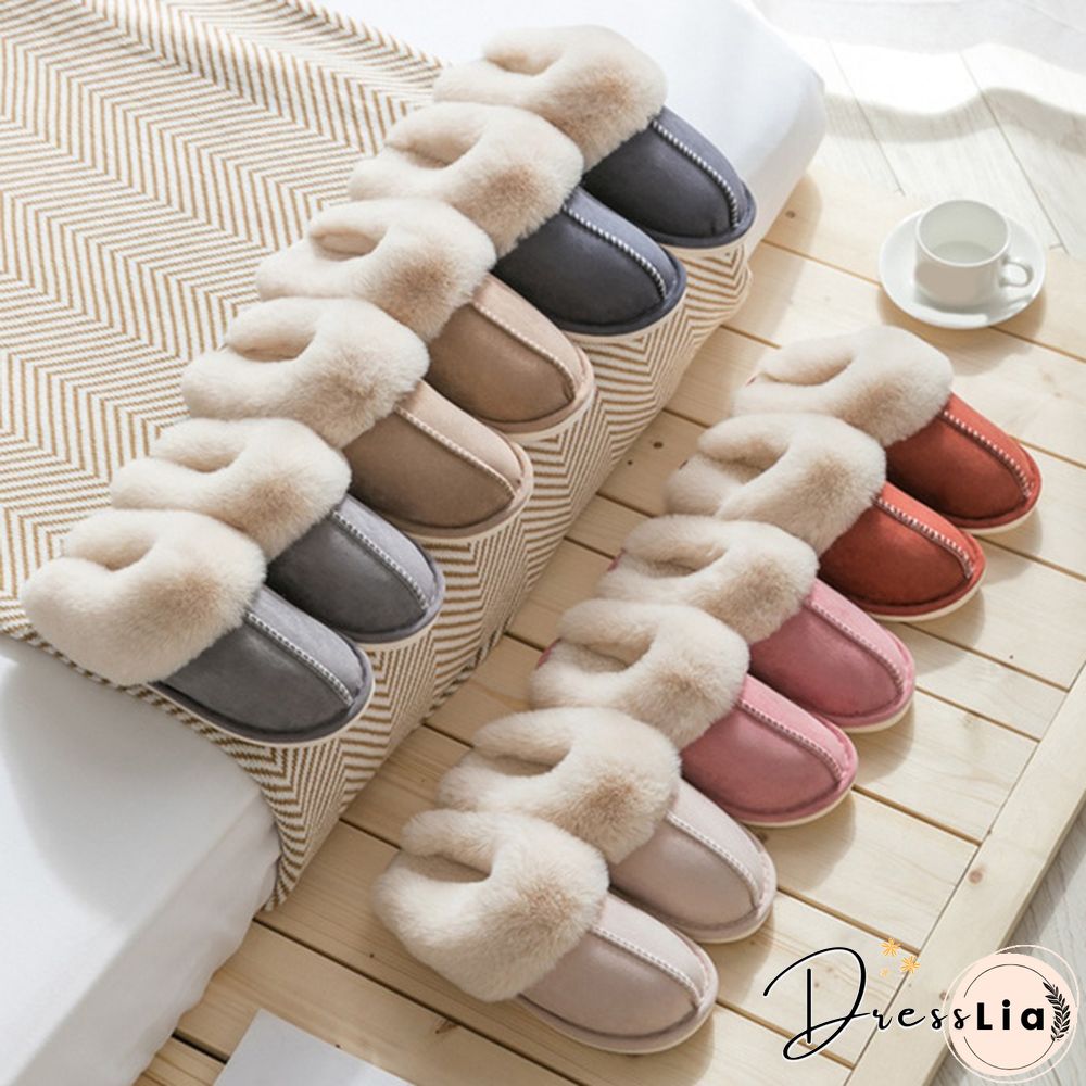 Fashion Women Winter Slippers Indoor Bedroom Lovers Couples Shoes Fashion Warm Shoes Flat Flat Antiskid Slipper